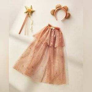 Zara Kids costume tulle glitter princess cape costume bow girls ballerina blush
